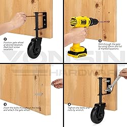 YONSIN 4.3" Heavy Duty Spring Loaded Gate Caster