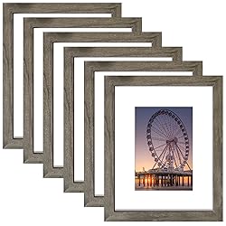 BESCRCL 8x10 Picture Frame Grey Set of 6, Display