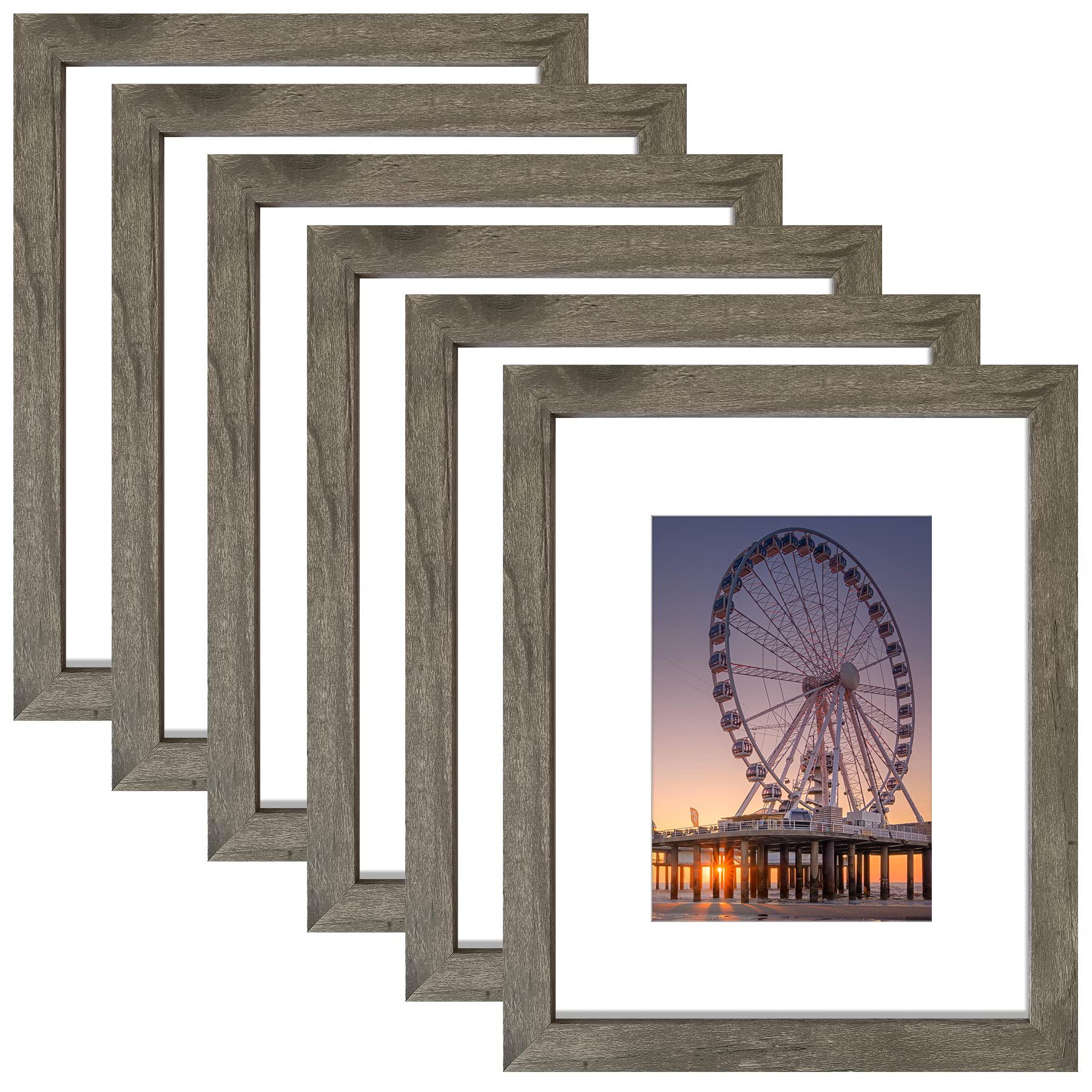 BESCRCL 8x10 Picture Frame Grey Set of 6, Display