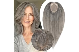Hair Toppers for Women Real Human Hair,TESS 100% Remy Human Hair Toppers for Thin Hair,Handmade Nature-mimicking Scalp Base,3