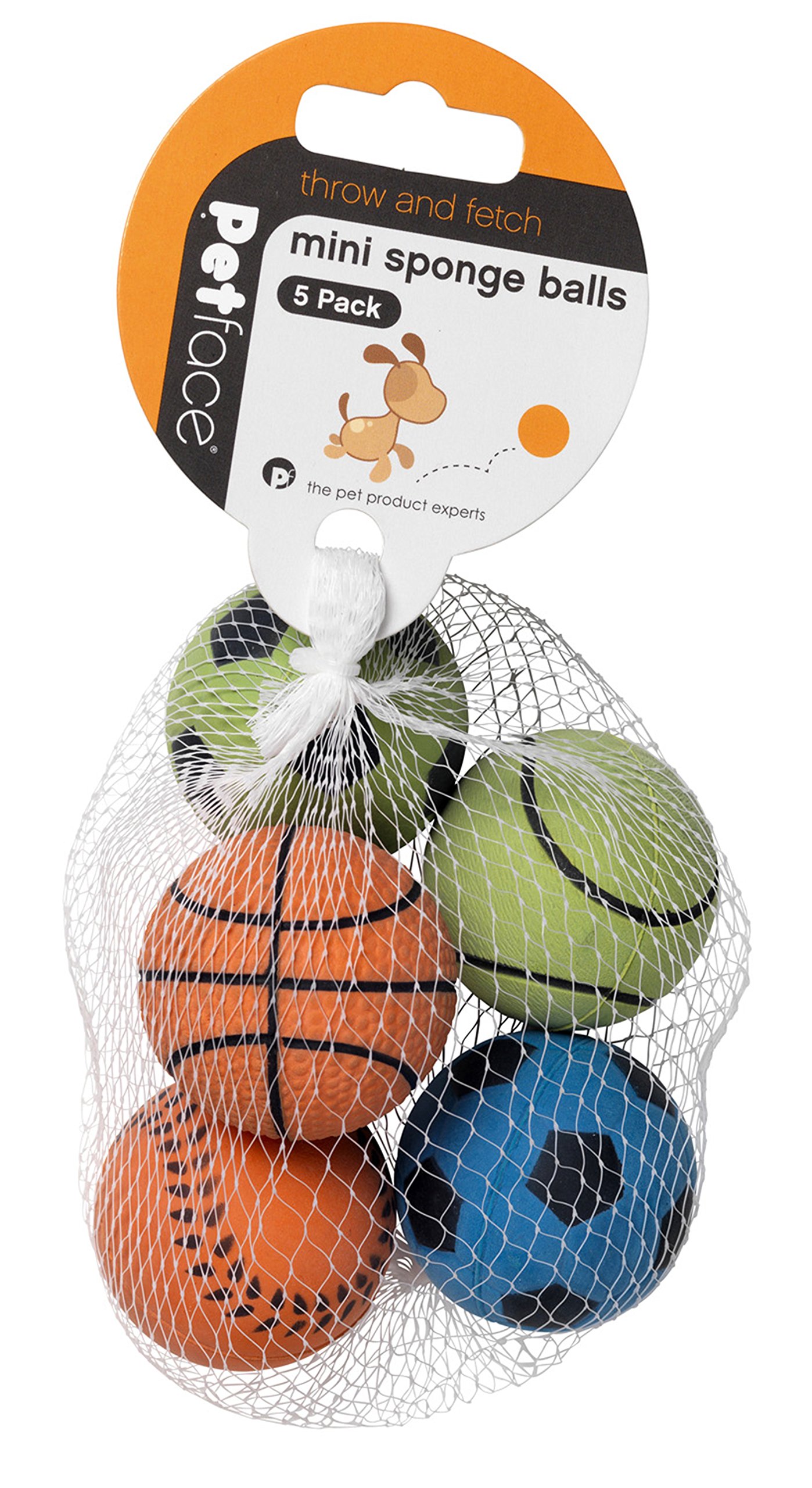Petface Mini Sponge Balls, 5-Piece