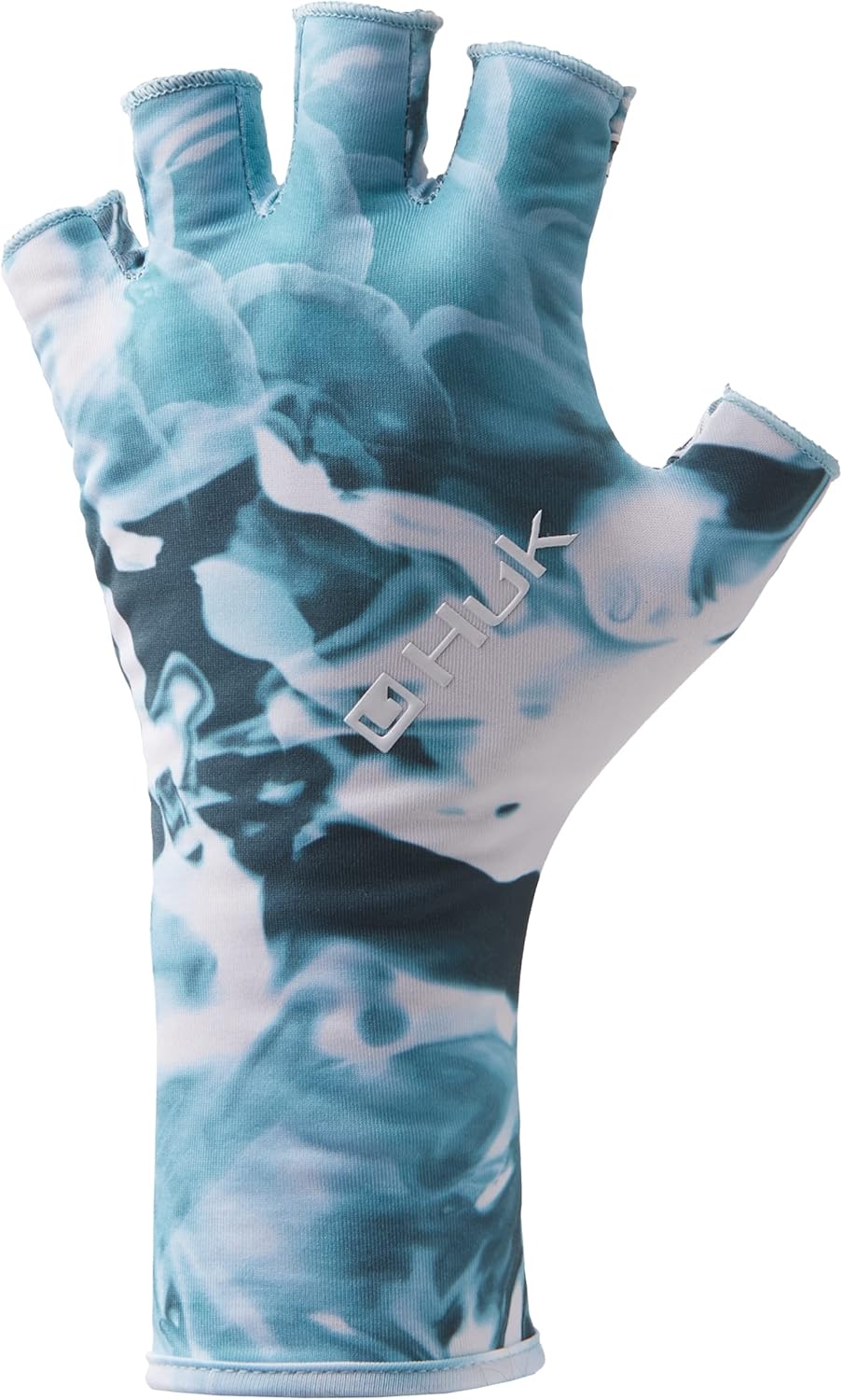 HUK Men's Sun QuickDrying Fingerless Fishing Gloves, Mossy Oak Wahoo