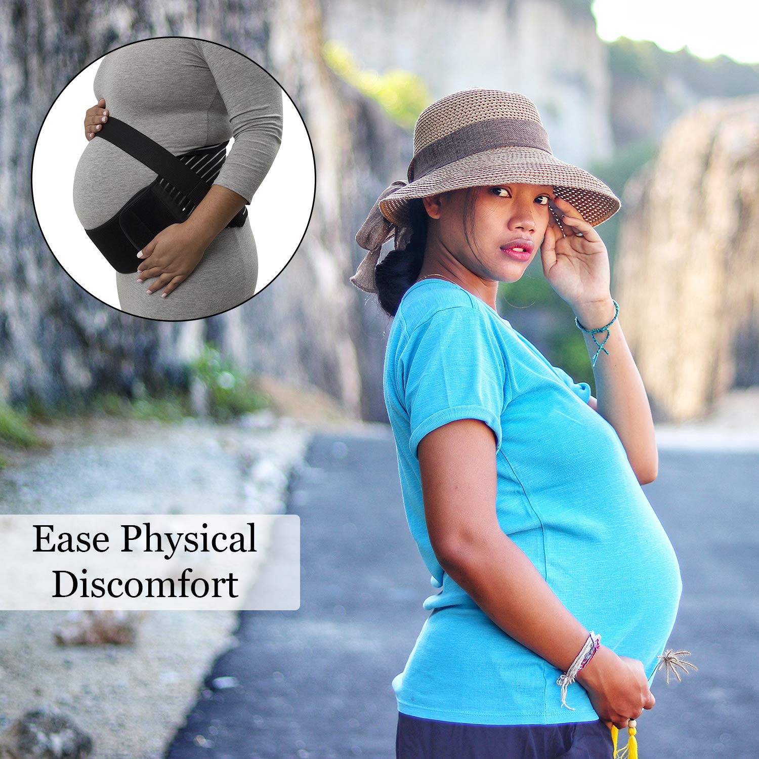 Houseables Maternity Belly Band and Abdominal Binder, Breathable Pregnancy Support Belt, Size Large, Black, Elastic Waist Support, Prenatal Back Brace, Pain Relief Wrap: Industrial & Scientific
