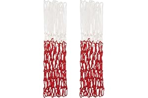 Sanung Basketball Net Set of 2, Used for Indoor and Outdoor, White and Red Two Color Standard Size Basketball Net Replacement