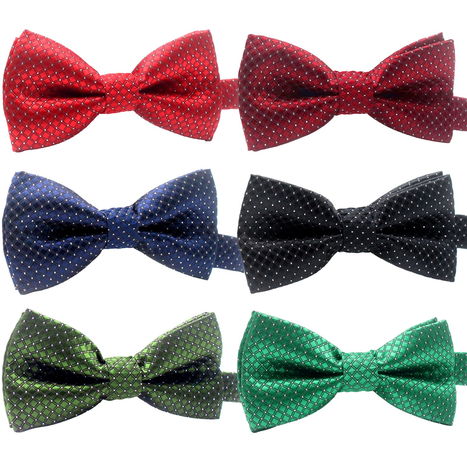 HOLLIHI Handcrafted Adorable Pet Bow Ties - 6-pack Adjustable Polka Dots Bowties Dog Collar Neckties Kitty Puppy Grooming Accessories for Doggy Cat, Neck 25-45cm