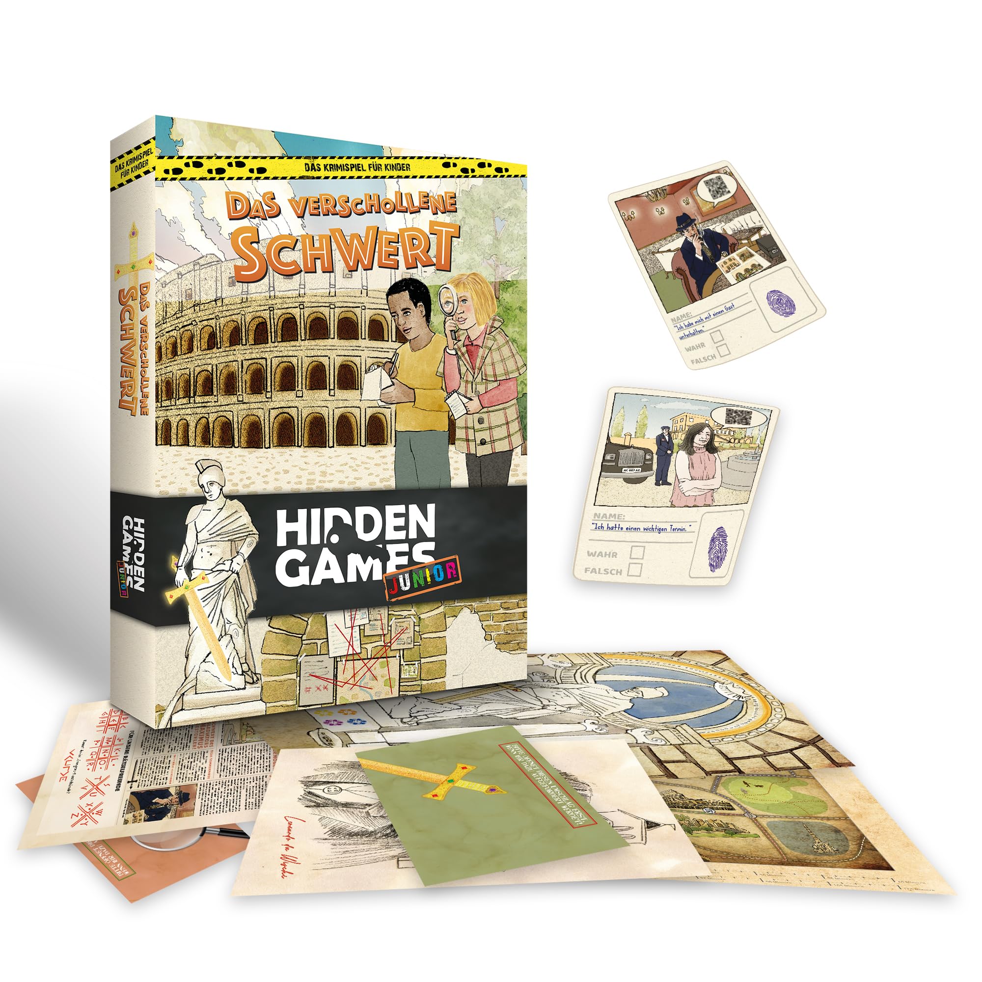 Hidden Games Junior - The Lost Sword - German - Interactive Crime Game for Children - Detective Game, Escape Room Game