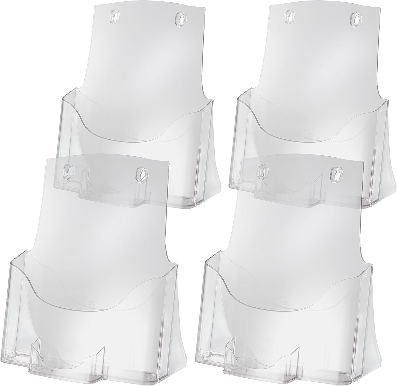 SIGEL LH111 Table-Top Literature Holder, for A4, with additional business card compartment, uv resistant acrylic, clear, 4 Pieces