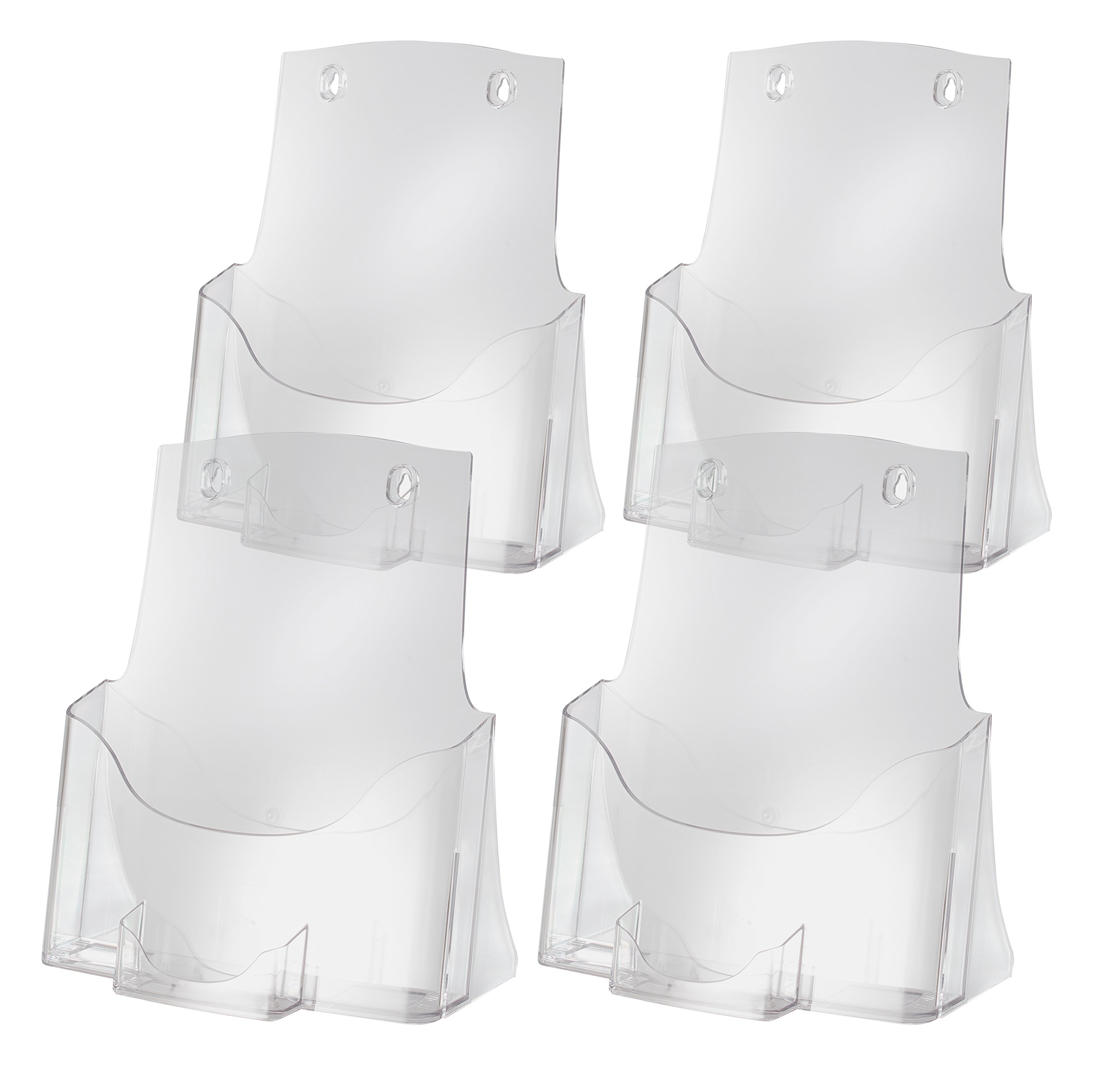 SIGEL LH111 Table-Top Literature Holder, for A4, with additional business card compartment, uv resistant acrylic, clear, 4 Pieces