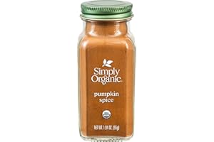 Simply Organic Pumpkin Spice, 1.94-Ounce Jar, Organic Nutmeg, Cloves, Ginger & Cinnamon, Enhances Tea, Seasoning, Kosher