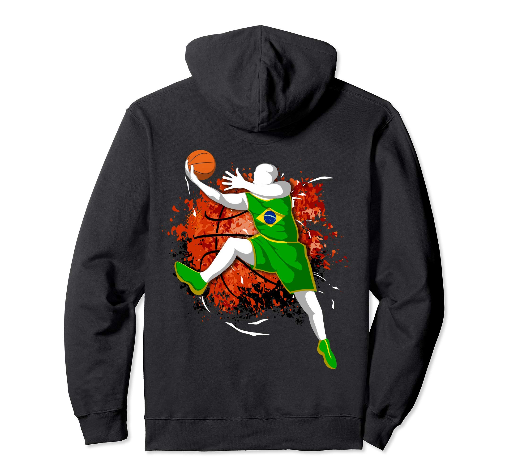 Proud Brazil Basketball Lovers Brazilian National Flag Sport Pullover Hoodie