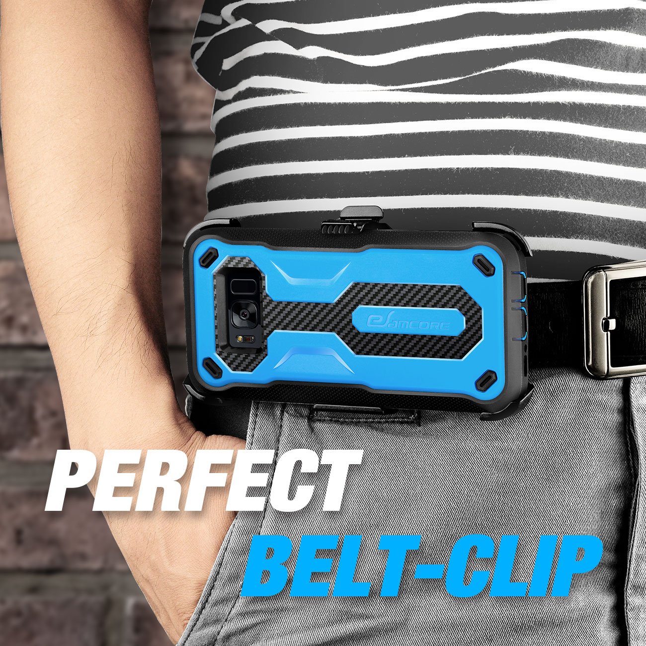 Galaxy S8 Rugged Case, eSamcore Samsung Galaxy S8 Slim Protective Case with Heavy Duty holster [Without Built in screen protector] 5.8 Inch [2017 Release] [BLUE]