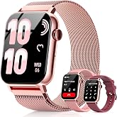 Trendia Smart Watches for Women, 1.83'' HD Fitness Tracker with Answer/Make Calls, Heart Rate/Sleep/SpO2 Monitor, 120+ Sport Modes, IP68 Waterproof, Compatible iPhone/Android Rose Pink