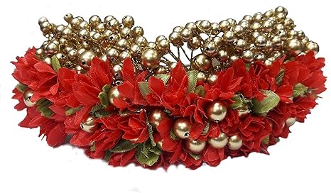 Buy Fully Bridal Hair Accessories Veni For Girls Red Golden