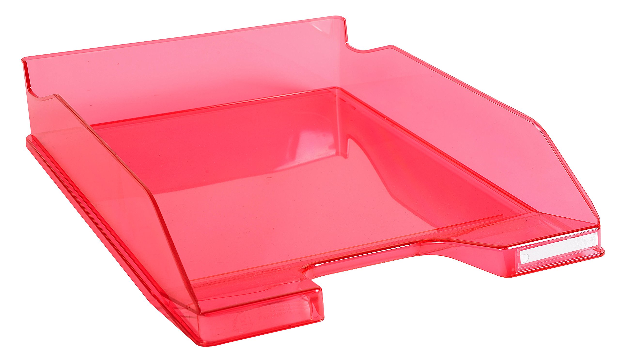 Exacompta - Ref 113254D - Linicolor Letter Tray Combo Midi - 347 x 255 x 65mm in Size, Holds Up To 500 Sheets, Suitable for A4 Documents -Raspberry Transparent Glossy