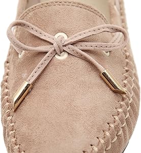 womens nubuck loafers bowknot