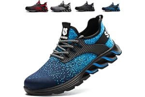 SUADEX Steel Toe Sneakers for Men Women Indestructible Work Shoes Lightweight Comfortable Safety Sneakers Slip-Resistant Composite Toe Shoes for Construction