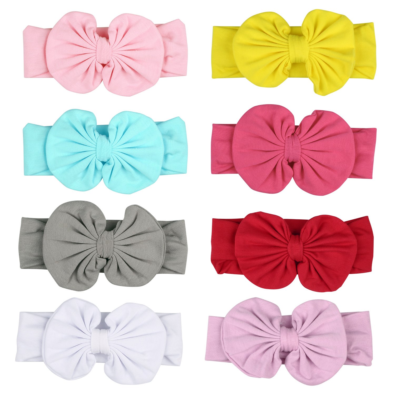 Itaar Baby Girl Headband Soft Bow Knot Cotton Head Wrap Set Of 8 Colors