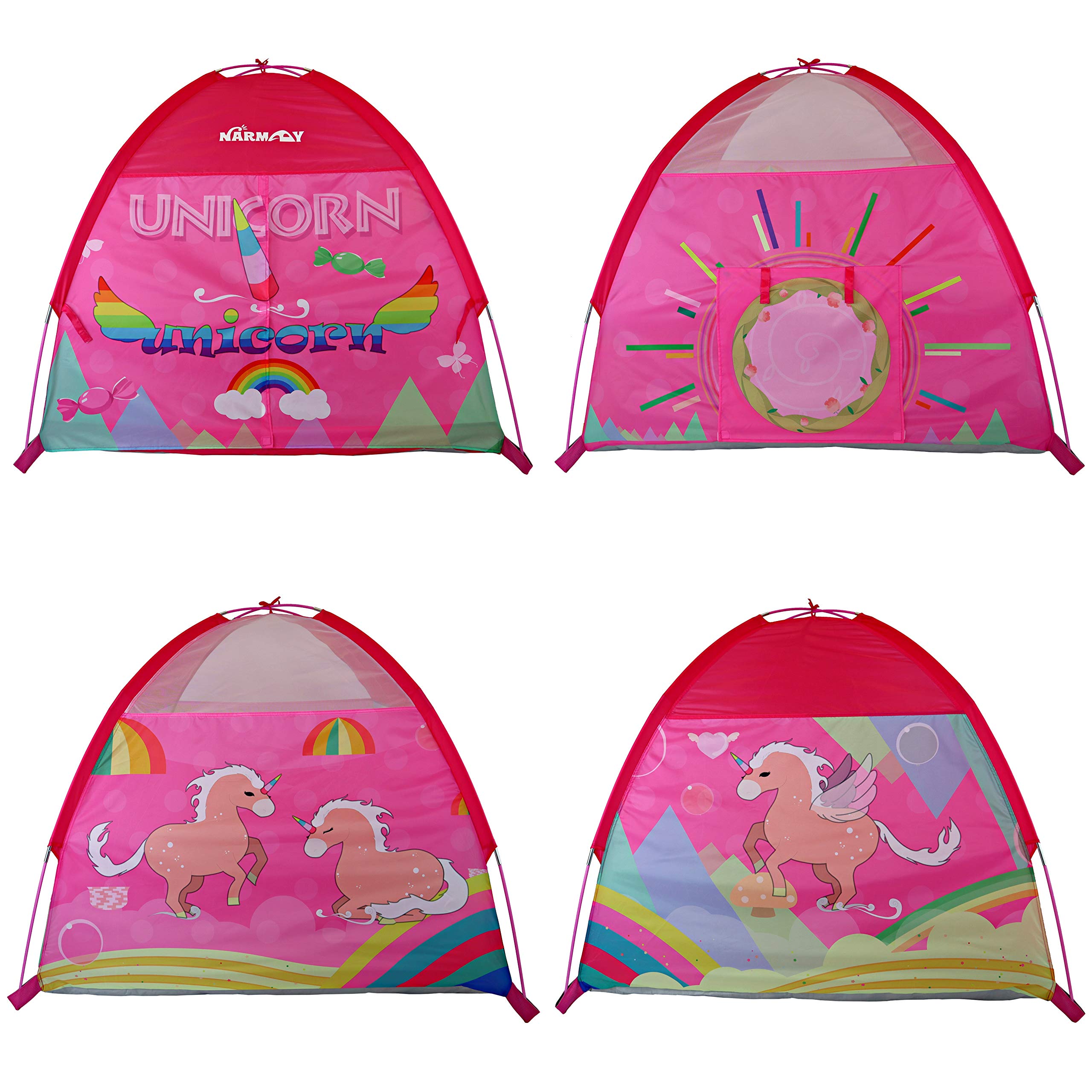NARMAY® Play Tent Unicorn Dome Tent for Kids Indoor/Outdoor Fun - 48 x 48 x 40 inch