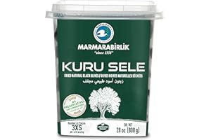Marmarabirlik Black Olives, Turkish Dry Cured Black Olives, Hand-Picked, Healthy Snacks, Natural Mediterranean Flavor, Perfect for Salads and Mezze, Vegan, Kosher and Halal, Small, 28 Oz (800g)