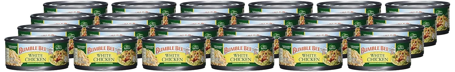 Amazon Com Bumble Bee Premium White Chicken In Water High Protein Food Keto Food And Snacks Gluten Free Food High Protein Snacks Bulk Canned Chicken Breast In Water Canned Meat 5 Ounce