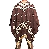 DAVLINA, Clint Eastwood, Alpaca Wool Poncho: Western Style, Unique and Handmade in Ecuador. Thick, Warm and Soft Wool Poncho