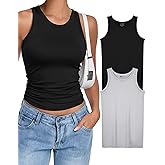 OLCHEE Womens 2PK High Neck Tank Tops Workout Long Seamless Trendy Basic Shirts Going Out Slim Fit 2025