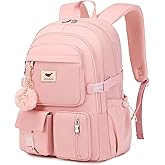 LXYGD Laptop Backpack 15.6 Inch Kids Elementary Middle High School Bag College Backpacks Anti Theft Travel Back Pack Large Bookbags for Teens Girls Women Students (Pink)