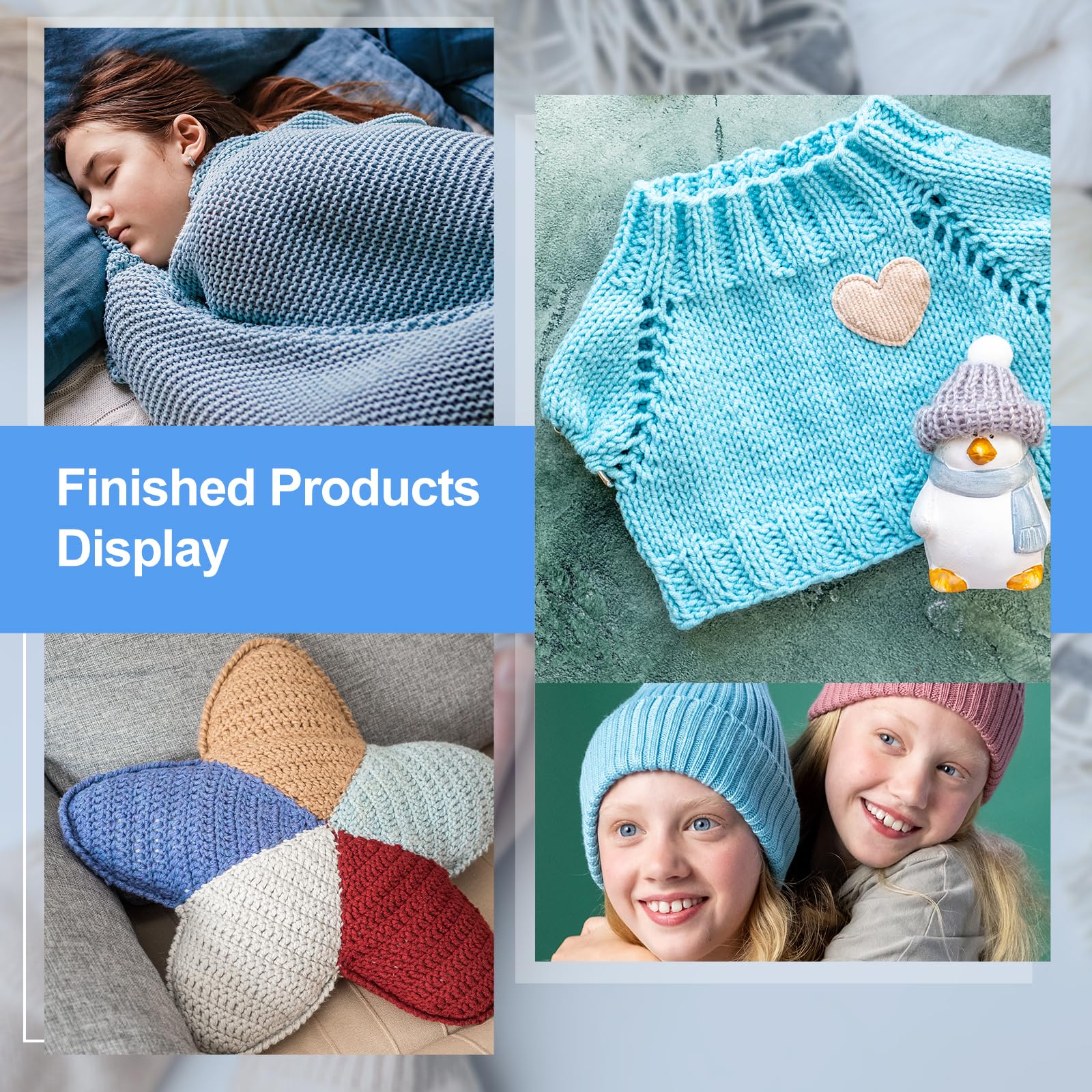 Katech Knitting Needles Set for Beginners, 9 Pairs Circular Knitting Needles Set and 22 Pcs Single Pointed Knitting Needle Set with Tote Bag Knitting Accessories Knit Supplies