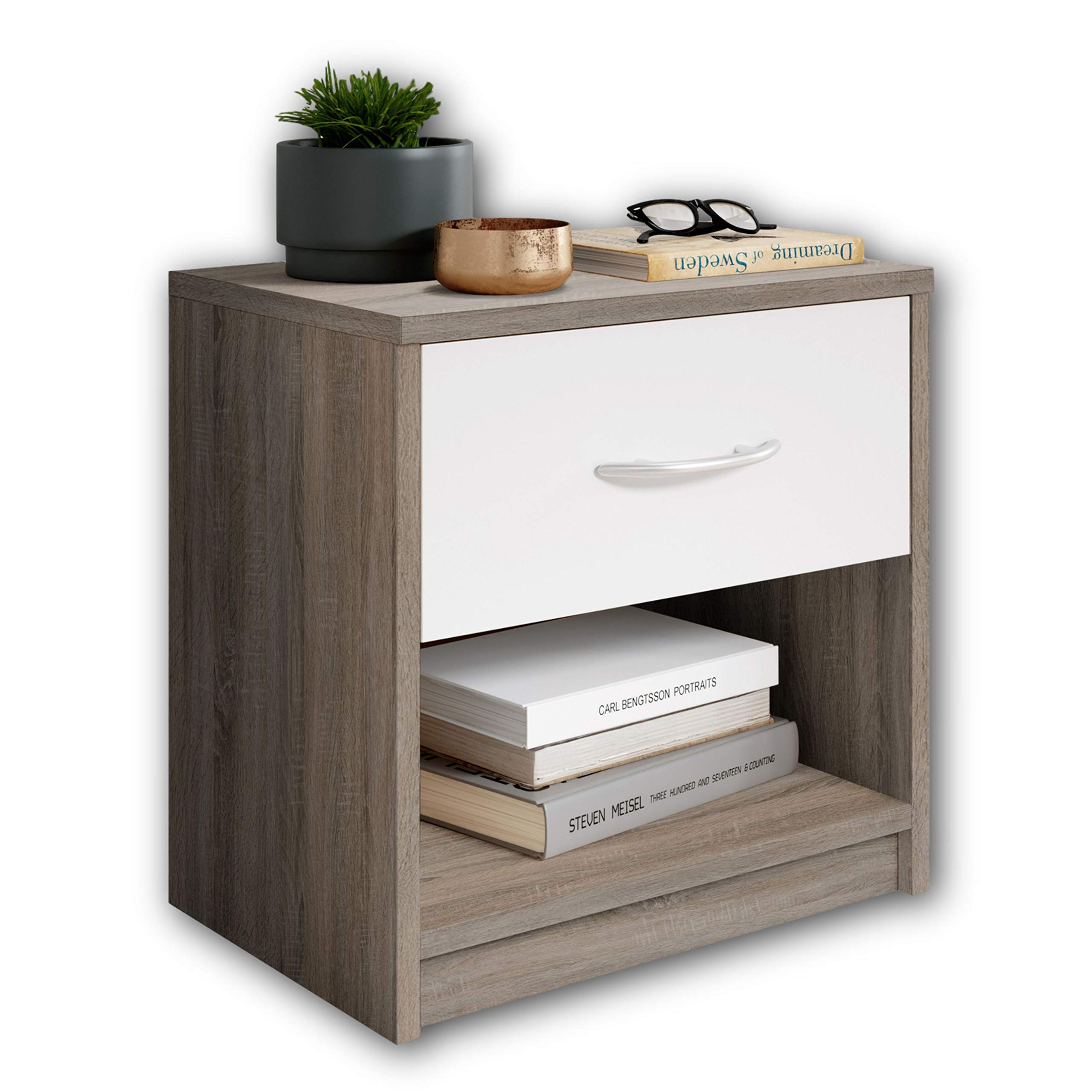 Stella-Trading-Pepe-en-trufa-Mesita-de-Noche-Sencilla-con-un-cajon-Adecuada-para-Cada-Cama-y-Dormitorio-Madera-Roble