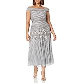 Adrianna Papell Womens Beaded Long Gown