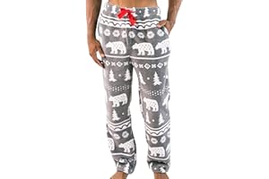 Lazy One Men's Fleece Pajama Pants, Nordic Fleece Pajama Bottoms for Men, Warm Pajama Pants