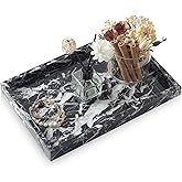 MULWR Marble Bathroom Tray,Pure Natural Vanity Tray,Marble Tray for Kitchen Counter Non-Ceramic/Non-Resin,Stone Trays 12 x 8 inch