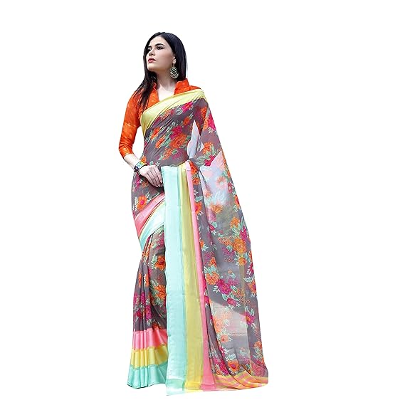 Multicolor Satin Printed Saree(SAARAHR8011SSSR001_Multicolor)