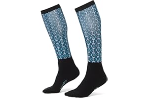 Kerrits Kids Dual Zone Equestrian Tall Boot Socks – Kids Knee-High Horse Riding Socks with Foot Cushion & Horse Print
