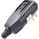 ELEGRP G1215PA Auto Reset GFCI Replacement Plug Assembly 15 Amp 3 Wires 3-Prongs NEMA 5-15P Grounding for Power Pressure Wash