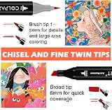 Colpart Dual Tip Marker Pens 168 Color Alcohol Markers Art Set Permanent view 2