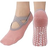 PAPAJIANG 1/2 Pairs Yoga Socks for Women Non Slip Grip Pilates Athletic Barre Ballet Workout Socks