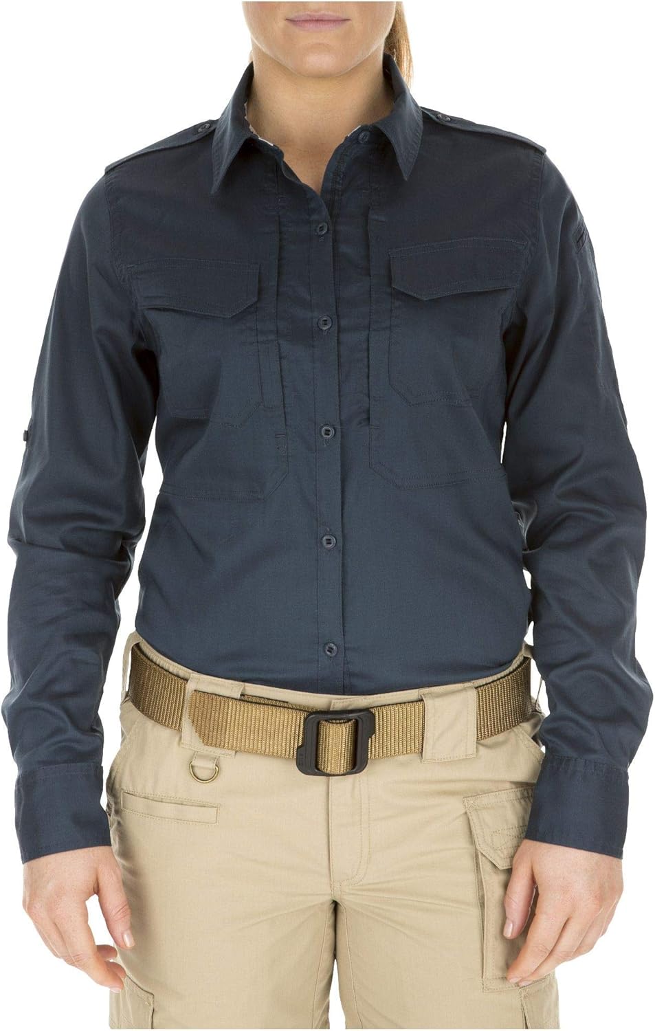 5.11 Tactical Women's Spitfire Shooting Shirt, Flex-Tac Canvas, Teflon Finish Fabric, Style 62377: Clothing