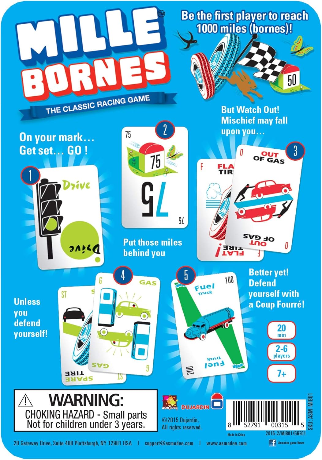 Mille Bornes Card Game in Colorful Tin: Toys & Games