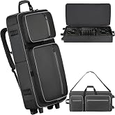 DJ Controller Case with Wheels Compatible with DDJ 800 / FLX6 / SX3 /MC7000 | Soft Thick Padded, Multi-pocket for DJ Accessories, with Backpack Strap / Shoulder Strap, Carry Handle