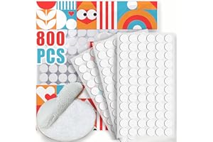 RENA CHRIS Self Adhesive Dots, Strong Adhesive 800pcs(400 Pairs) 0.39" Diameter Sticky Back Nylon Dots, Hook & Loop Dots with Waterproof Sticky Glue Tapes, Very Suitable for Classroom, Office, Home