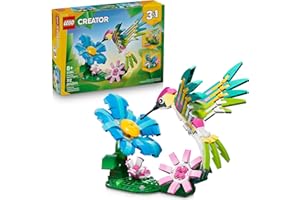 LEGO Creator 3 in1 Wild Animals: Colorful Hummingbird Building Toy for Girls, Boys, & Kids, Ages 8+ - Build a Bird, Butterfly, or Tropical Fish - Gift Idea for Birthdays - 31384
