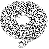 VENICEBEE® Box Chain 18" Stainless Steel Medical Grade 316L Surgical Metal Venetian Link Necklace 18" INCHES 2.1MM Wide Chain 18 inch + Pouch - HYPOALLERGENIC LEAD-FREE METAL