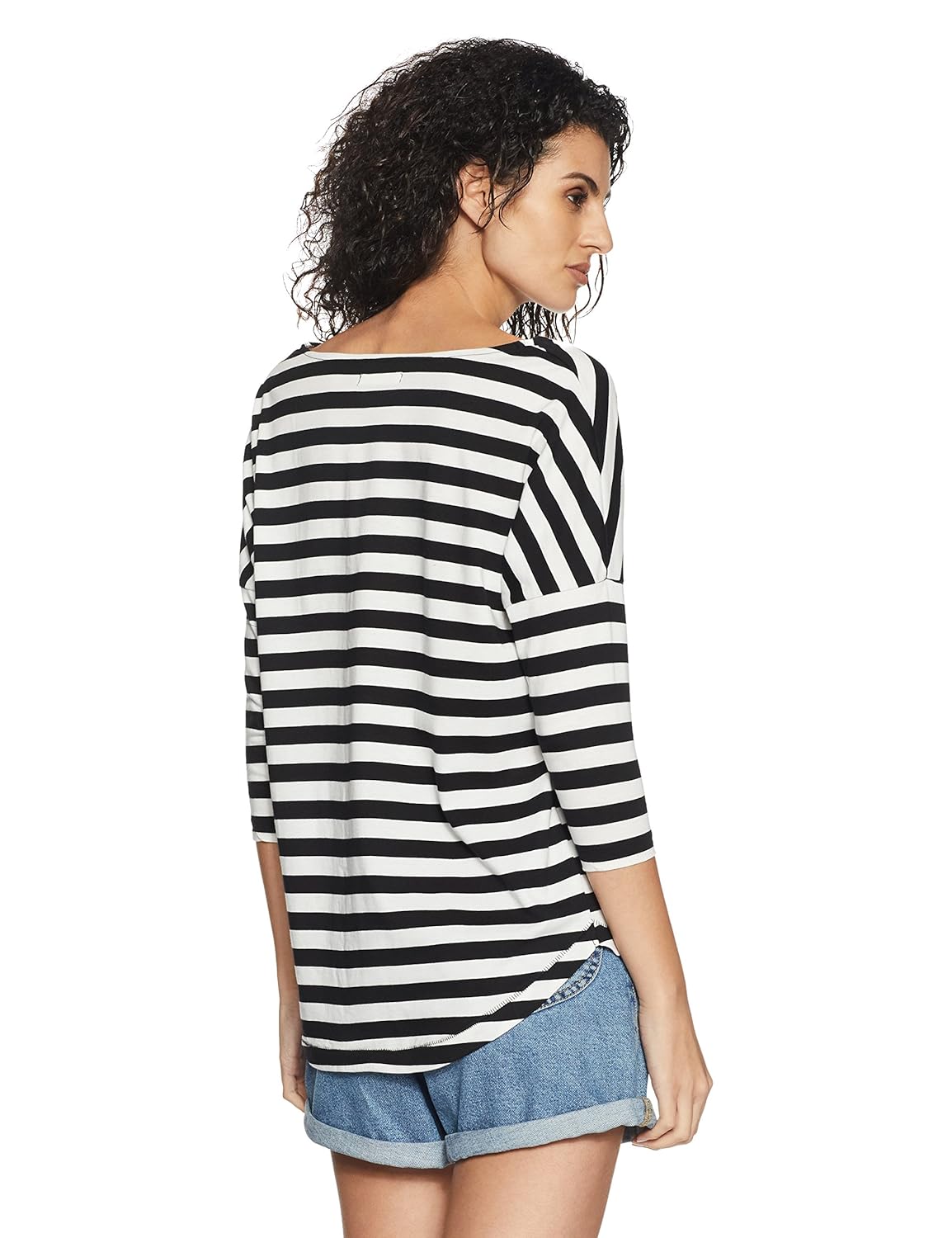 symbol amazon brand women's striped loose fit t-shirt