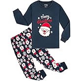 Tphon Kids Christmas Pajamas Sets Santa Claus Dinosaur Sleepwear Long Sleeve PJS Set for Boys Girls 2-12 Years