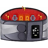 ALLJOY 67" Cordless Heating Pad for Back Pain Relief FSA Eligible HSA, Birthday Gifts for Women Men Mom Dad, Portable Lower Back Massager with 3 Heat 5 Vibration, Wireless Heating Pad for Cramps