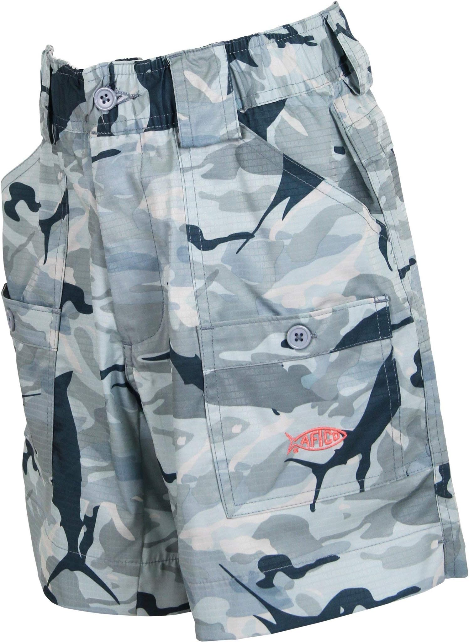 AFTCO Youth Camo Original Fishing Shorts - Size 22 - Grey Camo