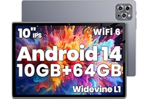 TUOTATOP Android Tablet, 2025 Tablet 10.2 inch Android 14 Tablets, Octa-Core 10GB RAM 64GB ROM | 6000mAh Battery, 1024GB Expand |1080 * 800 HD IPS Touchscreen | 5G/2.4G WiFi 6 | Bluetooth 5.0(Gray)
