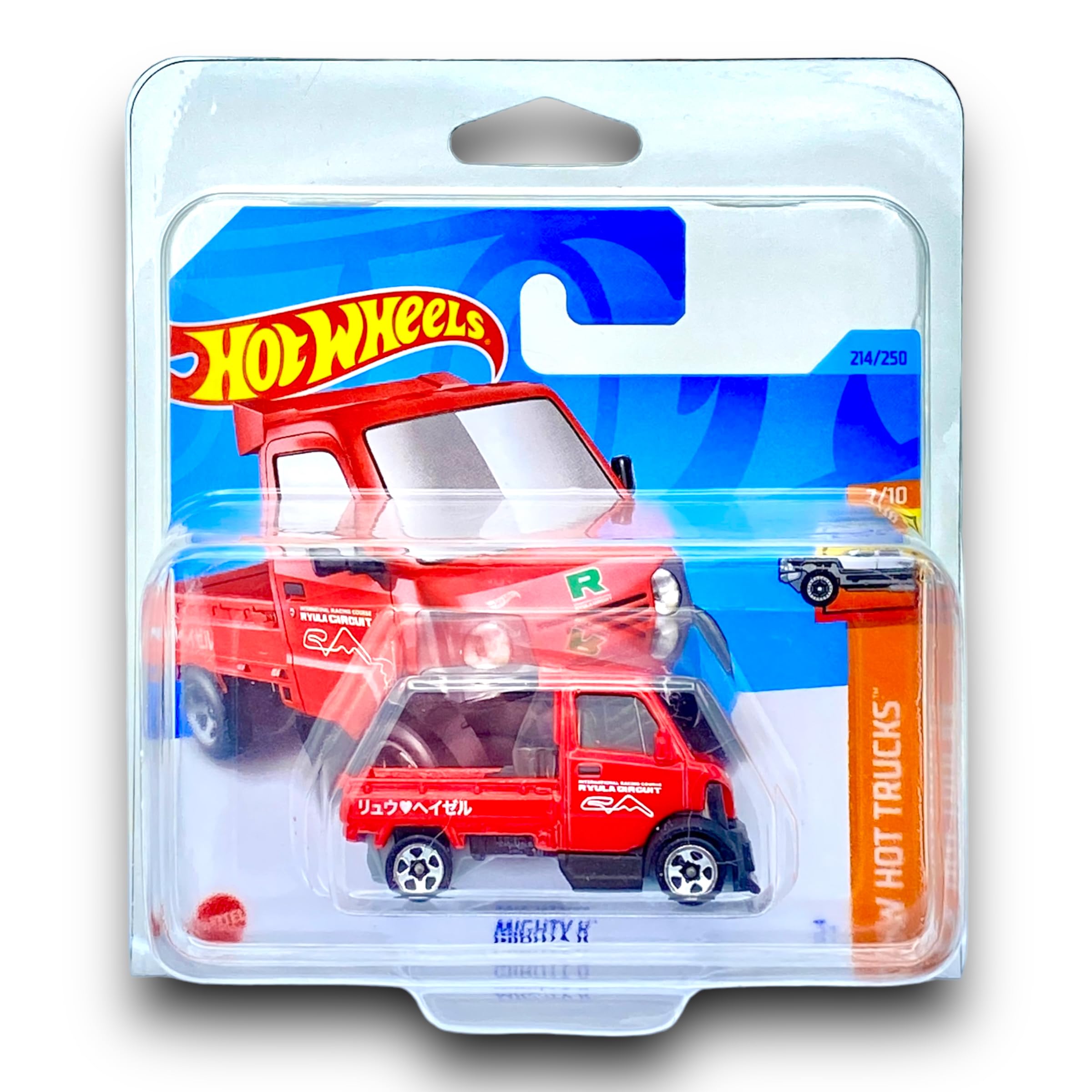 Hot Wheels Mighty K (Red) - 7/10 HW Hot Trucks - 2023-214/250 (Short Card) - COMES IN A KLAS CAR KEEPER PROTECTOR COLLECTORS CASE - HKJ03