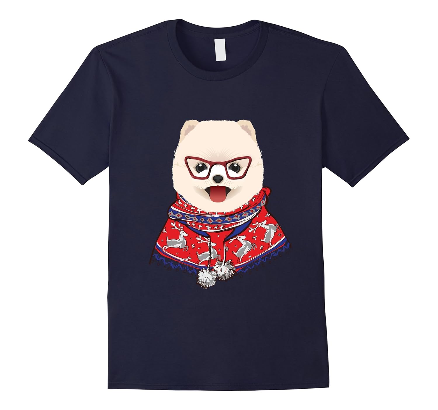 Pomeranian Merry Christmas Ugly Sweater T-Shirt-Rose